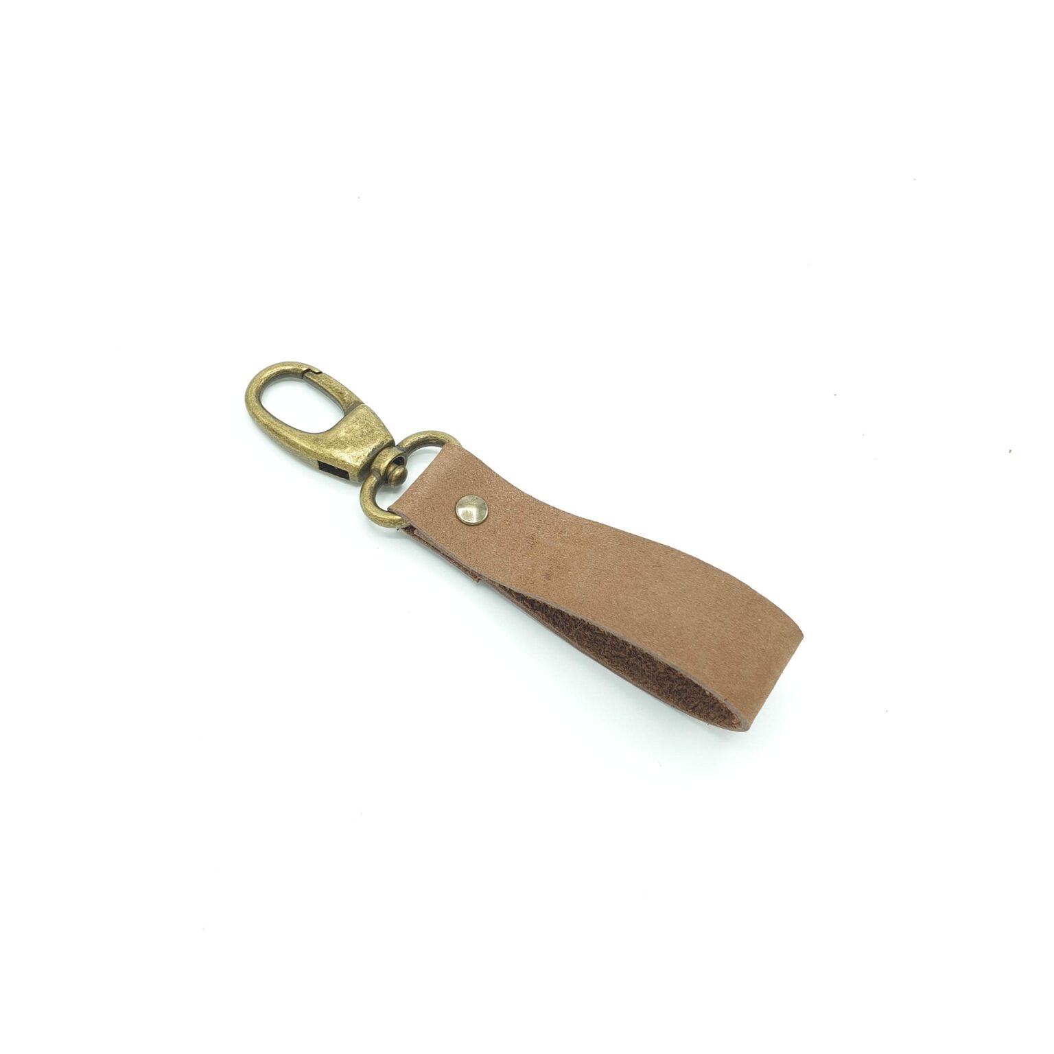 bruine sleutelhanger met naam clip oud-goud