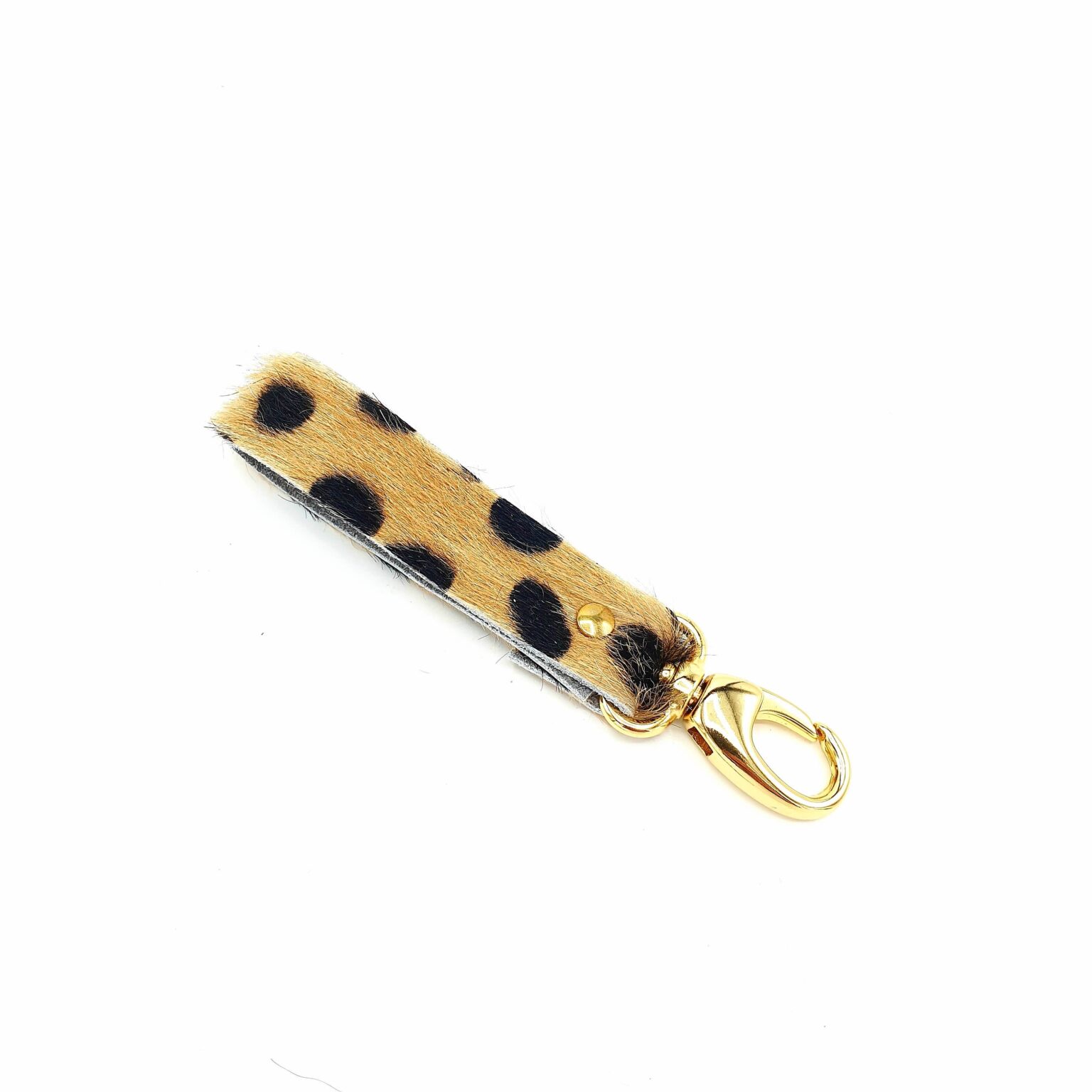 Cheetah sleutelhanger met gouden clip